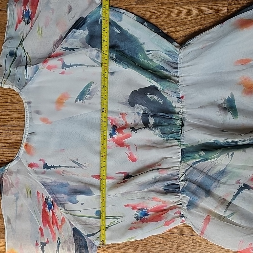 ChicWish Paint In Grace Flowy Watercolor Maxi Dress Size L - Picture 5 of 8